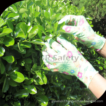 SRSAFETY hot-sale printed gardening gloves / safety glove